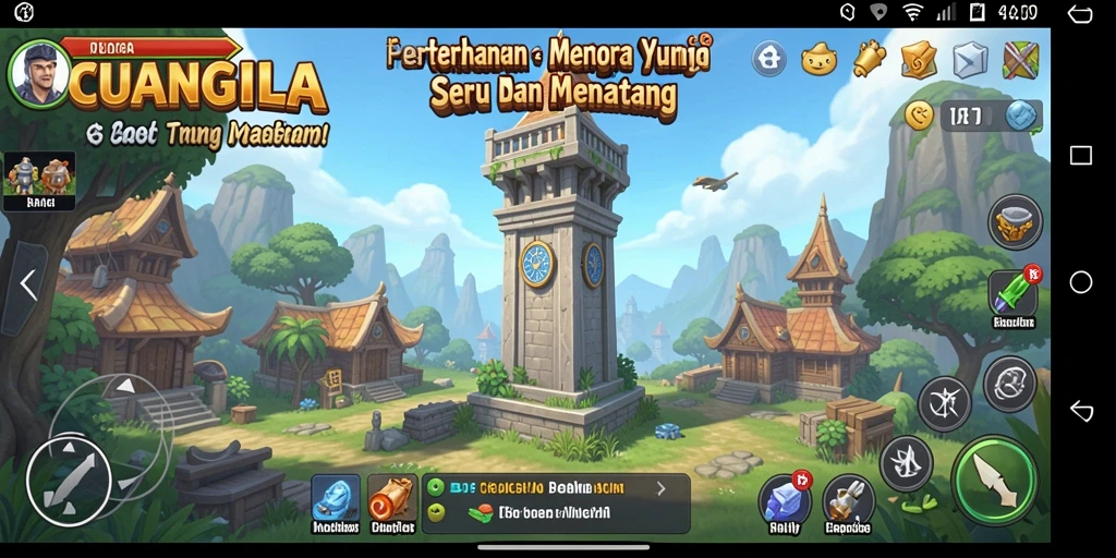 Tampilan gameplay menegangkan dan strategi Tower Defense yang mendalam.