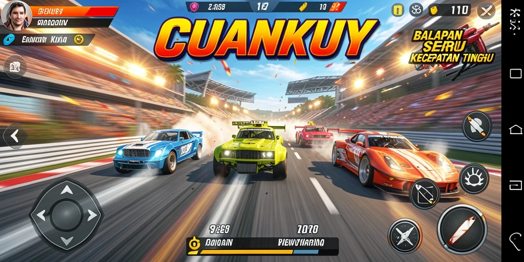 Gameplay balap yang mendebarkan dan penuh warna di CUANKUY.