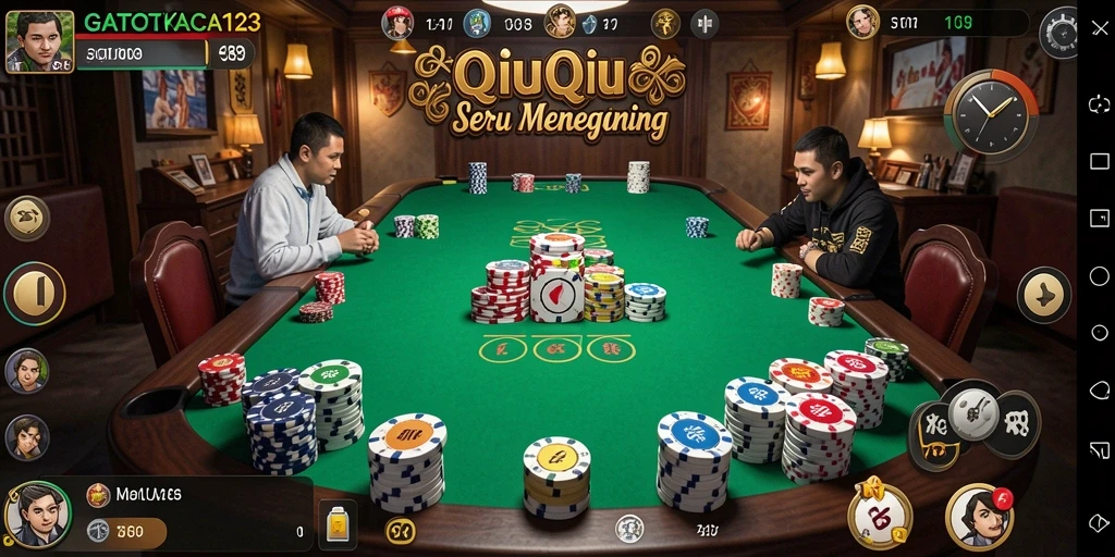 Screenshot GATOTKACA123 menampilkan momen seru permainan QiuQiu.