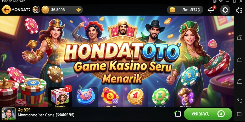 Screenshot utama HONDATOTO menampilkan aksi seru permainan Kasino.