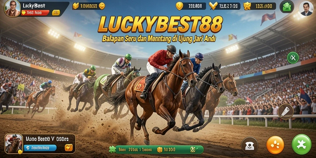 Tangkapan layar gameplay seru LUCKYBEST88 dalam aksi balapan.