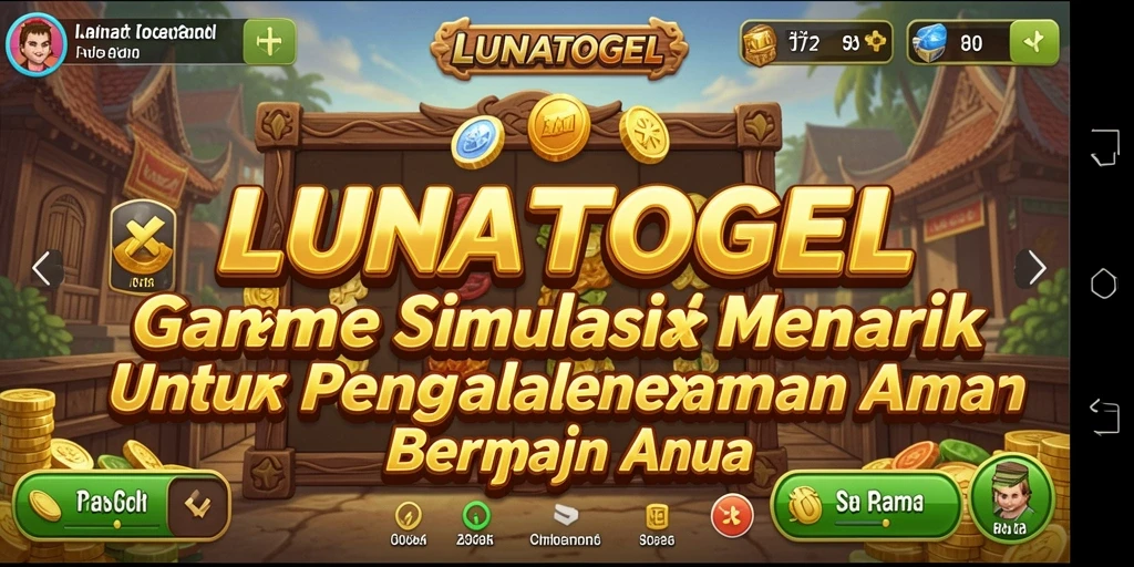Screenshot utama LUNATOGEL menunjukkan gameplay simulasi yang mengasyikkan.