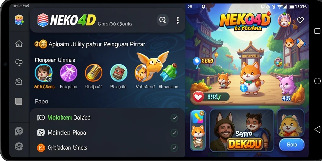 Tampilan screenshot utama NEKO4D menunjukkan antarmuka intuitif aplikasi Utility.