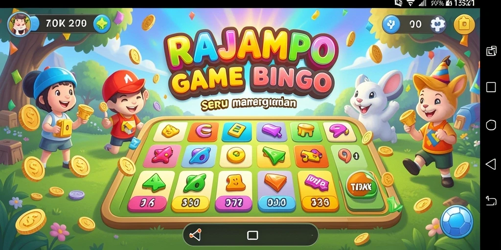 Screenshot gameplay RAJAMPO menampilkan suasana seru permainan Bingo.