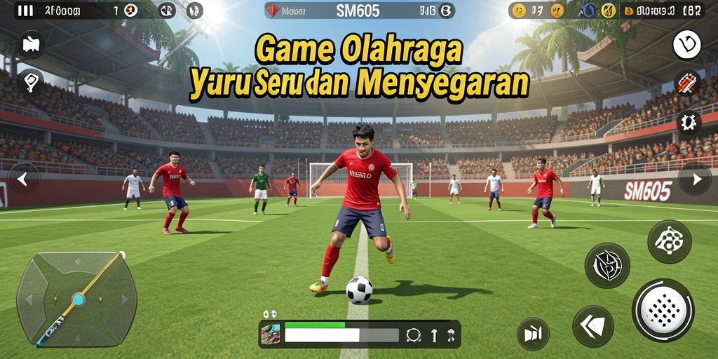 Tampilan grafik menawan SM605 dalam aksi olahraga yang seru.
