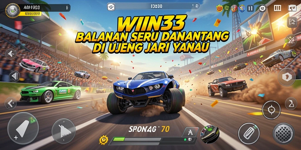 Gameplay WIN33 dengan mobil balap yang kencang dan trek yang menantang.